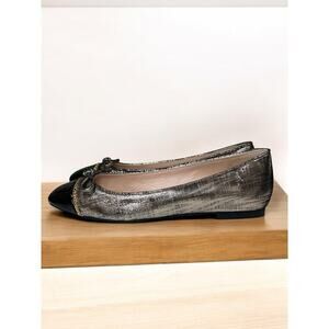 Stuart Weitzman Gabby Metallic Chain Link Ballet Flats Size 8B